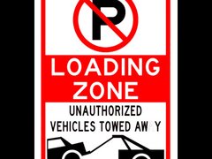 Loading Zone No Parking Sign