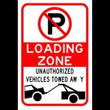 Loading Zone No Parking Sign